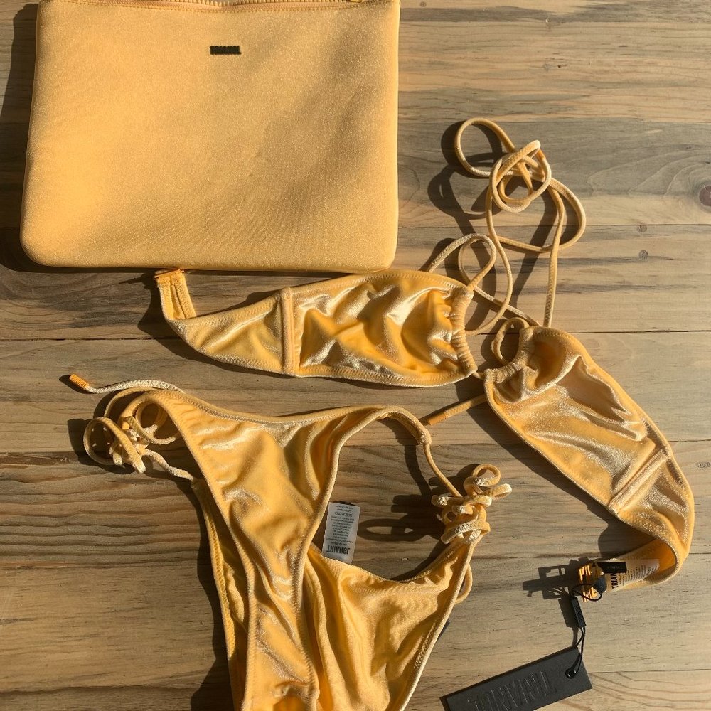 Triangl Swimsuit, Aster: Apricot Crush, top XS bottom M